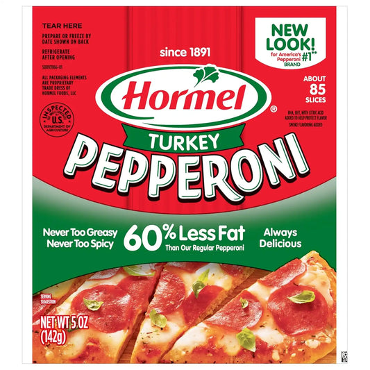 HORMEL Turkey Pepperoni Slices, Pizza Toppings, 5 Oz (1 Ct)