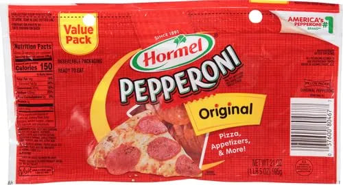 HORMEL Original Pepperoni Slices, Value Pack, Pizza Toppings, 21 Oz (1 Ct)