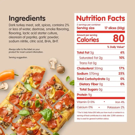 HORMEL Turkey Pepperoni Slices, Pizza Toppings, 5 Oz (1 Ct)