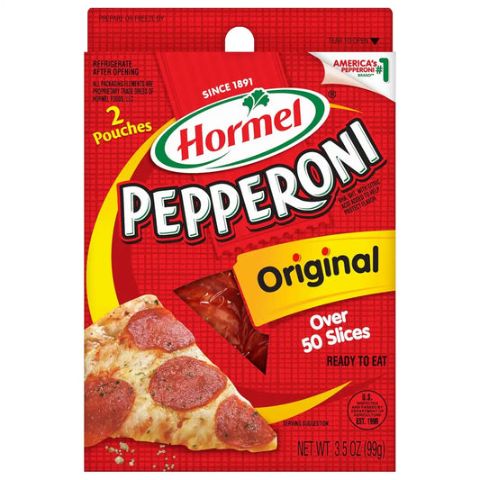 HORMEL Original Pepperoni Slices, Pizza Toppings, 3.5 Oz (10 Ct)
